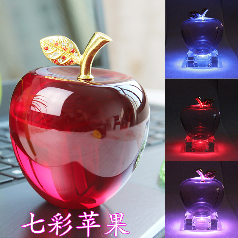水晶苹果创意摆件送女友情人节礼品柜台桌面装饰圣诞节平安夜礼物