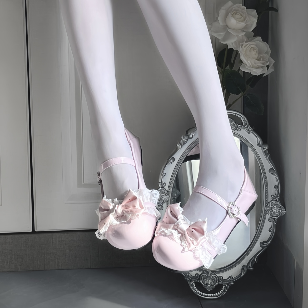 【波点软糖】喵喵呜原创Lolita鞋亮面可爱百搭lo鞋圆头低跟平底鞋