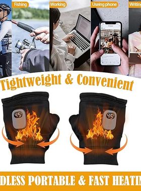 Heating Gloves,Smart Thermostatic Heated Fingerless Gloves