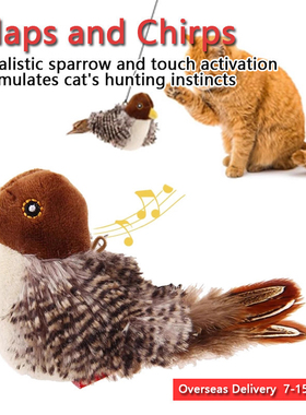 Pet Toys Cat Toys Flapping Bird Sparrow Lifelike Chirp Tweet