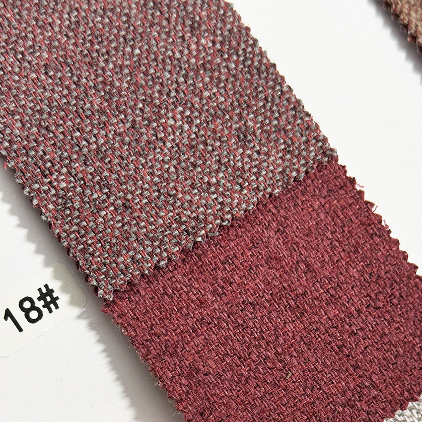 羊毛感棉麻 无缝墙布 中式法式红粉紫色 家装星级酒店硬包布 J97