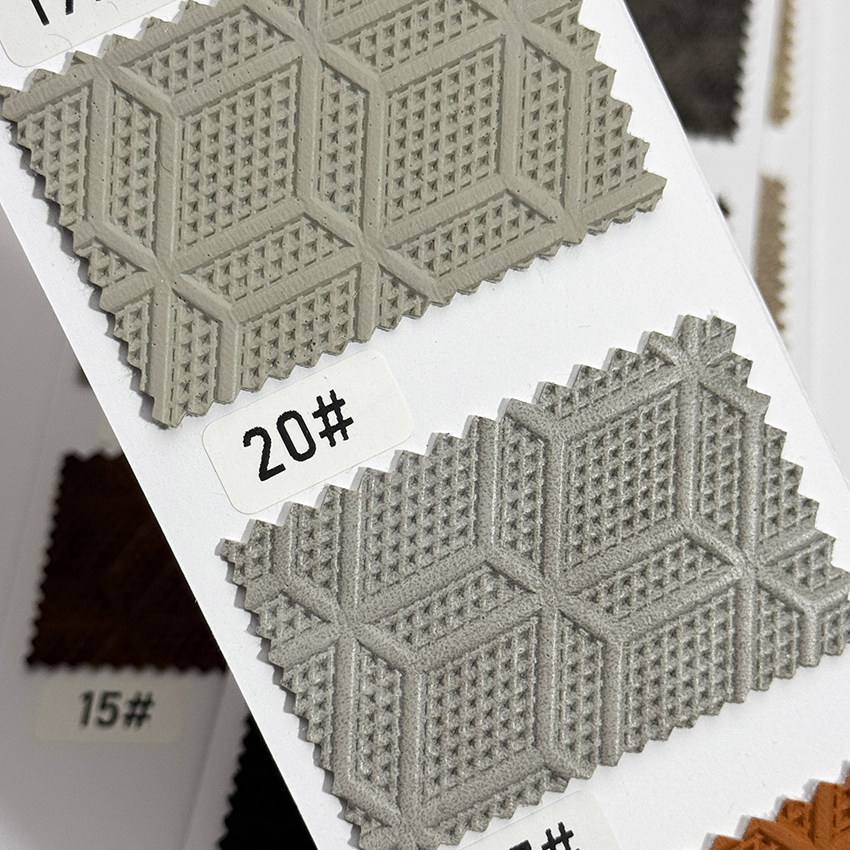 3D立方体格子 PU皮革 橙色深咖 KTV酒店柜子汽车座椅软硬包布9915