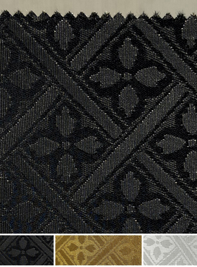京三木 菱形窗格回字无缝墙布  黑 金黄色 中国风书房酒店包间P32