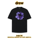 T恤男女夏季 drew潮牌美式 花朵印花短袖 纯棉宽松百搭情侣休闲上衣