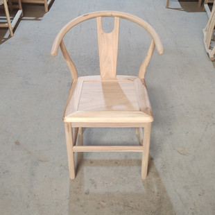 新中式实木圈椅白坯原木餐椅靠背椅太师椅休闲椅