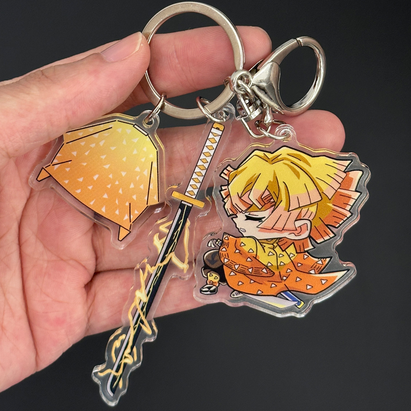 我妻善逸 鬼灭之刃动漫周边亚克力钥匙扣挂件包包书包挂件 B121