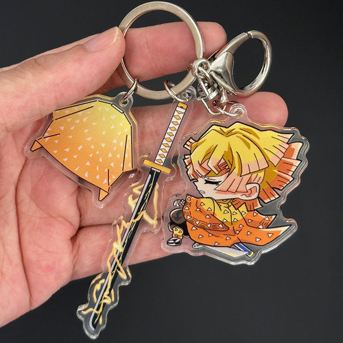 我妻善逸 鬼灭之刃动漫周边亚克力钥匙扣挂件包包书包挂件 B121