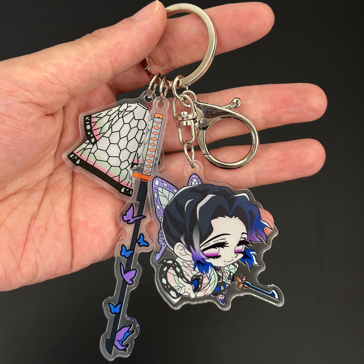 蝴蝶忍 鬼灭之刃动漫周边亚克力钥匙扣挂件包包书包挂件 B121