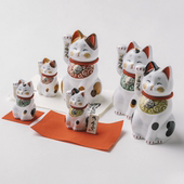 招福开运招财猫陶瓷摆件日本制濑户烧唐草猫桌面开业送礼居家饰品