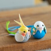 日本制京都龙虎作绸布手工可爱萌宠开运招福河豚鹦鹉手机包包挂件