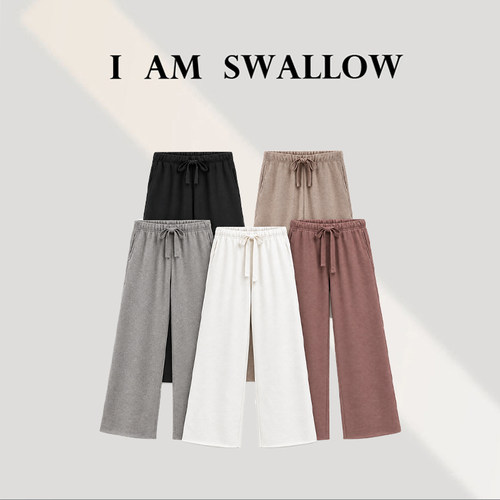 【AM Swallow】蛋卷九分棉卫裤W-1366#700