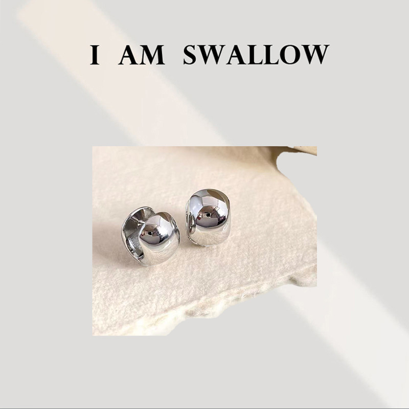 【A/M Swallow】铜合金银针光面金属耳扣W-1069