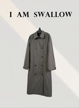 【A/M Swallow】水洗肌理灰调长款风衣W-1315#2045