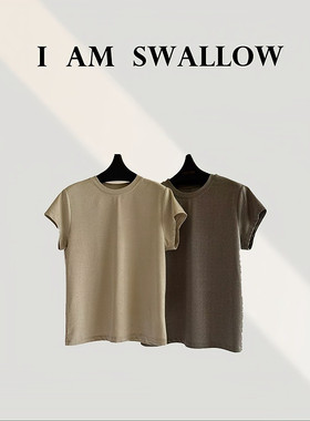 【A/M Swallow】闪光针织短袖T恤R-6048T#002