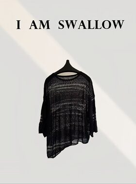 【A/M Swallow】亚麻镂空斜边上衣W-1035#997