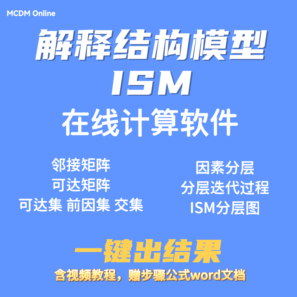 解释结构模型 ISM / ISM-MICMAC 在线计算软件，附赠word文档