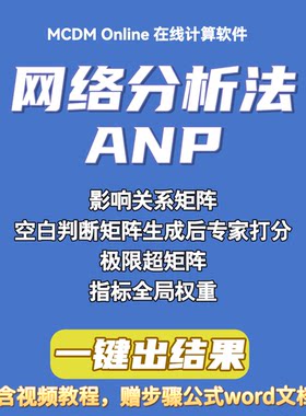 网络分析法ANP计算软件，SuperDecisions的平替，含视频和word