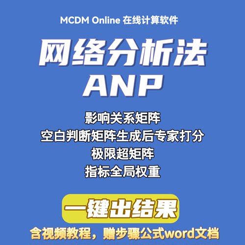 网络分析法ANP计算软件，SuperDecisions的平替，含视频和word
