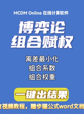 组合赋权法在线计算，包括博弈论、加法合成和乘法合成