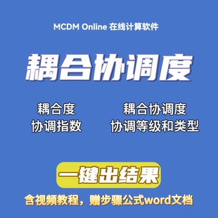 自动发货 耦合协调度在线计算软件 含视频和word 熵权topsis