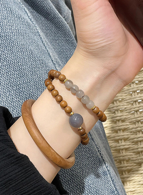 情侣老山檀和田玉百搭简约手串