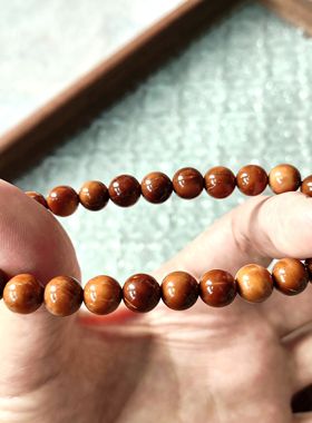 精品高油高抛库克菩提单圈手串8mm素圈diy文玩佛珠手串盘玩变色