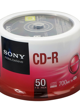 原装sony索尼cd-r空白刻录光盘可录数据音乐光碟片700mb 50片桶装