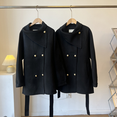 羊毛中长款韩版立领毛呢外套