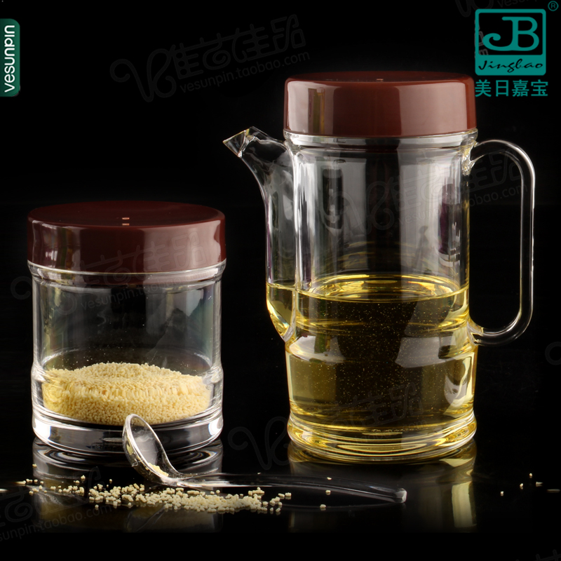 创意风厨房透明带勺子味精罐