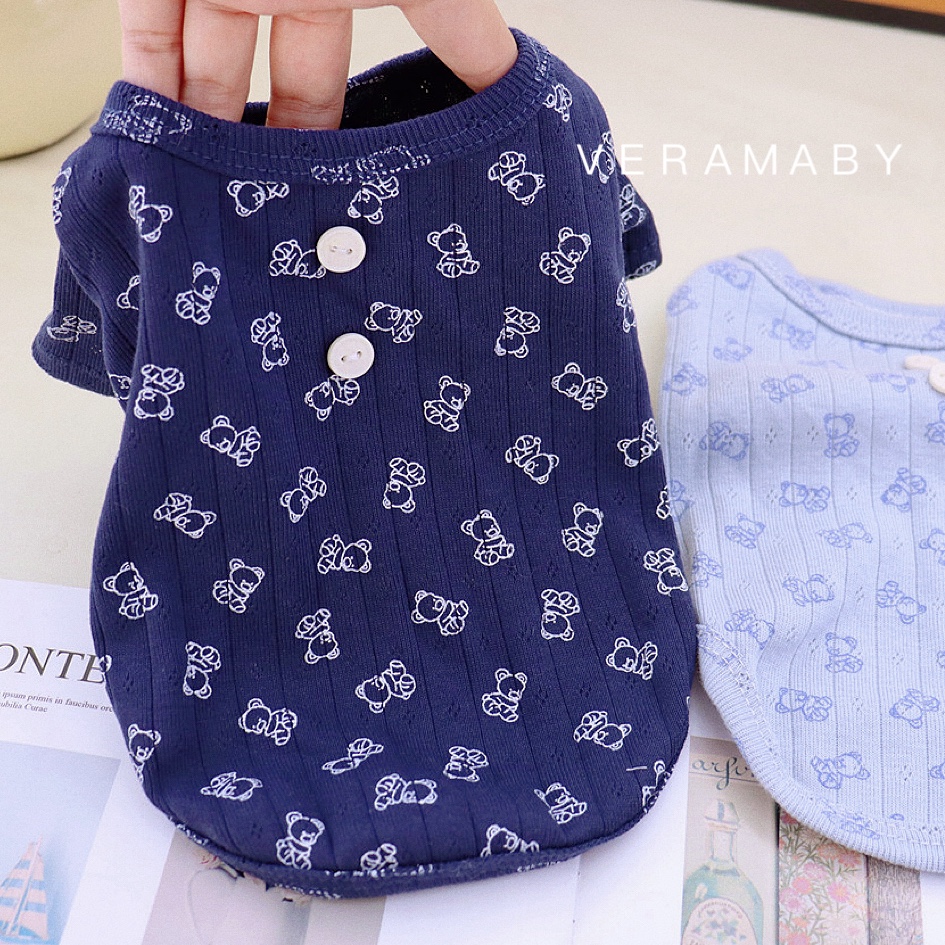 纯棉宠物泰迪博美比熊雪纳瑞小狗狗衣服猫咪居家小型幼犬春秋冬款