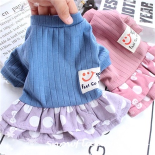 全棉春装宠物泰迪博美比熊猫咪小狗狗衣服公主裙子小型犬夏装薄款