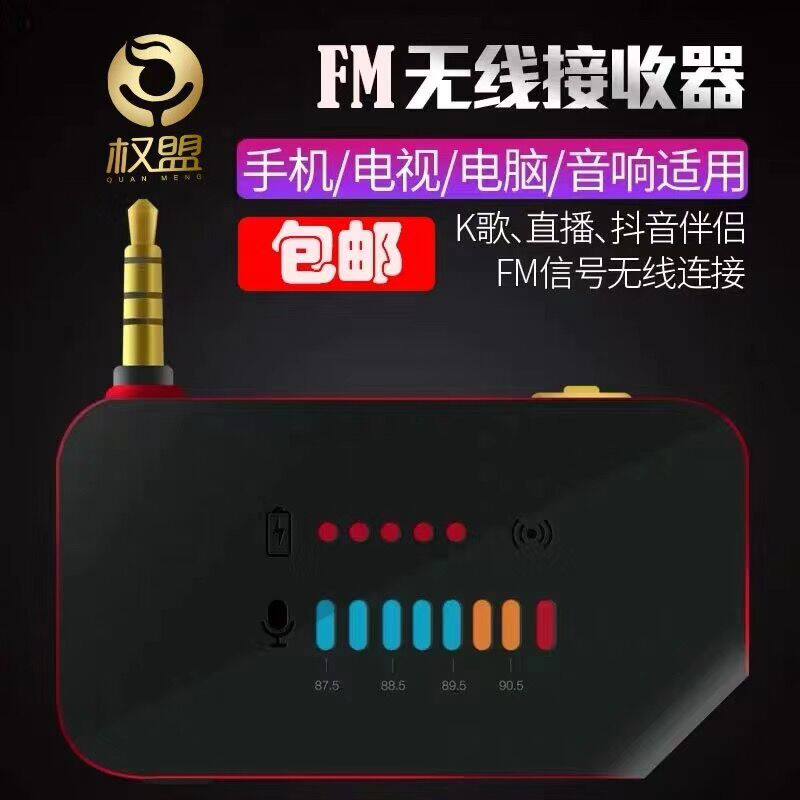 权盟全能靓声炫声麦克风话筒无线录歌音响连接K歌直播抖音小神器