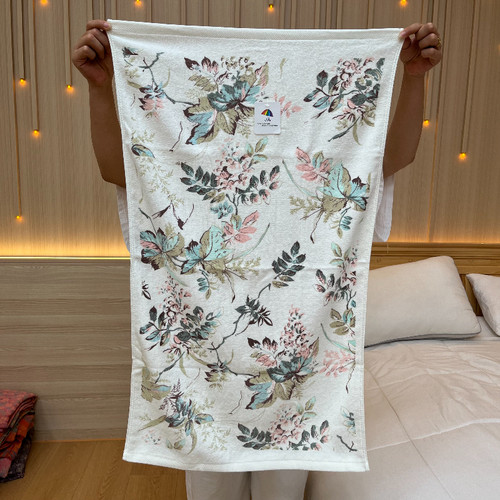 新[优雅花]-50x90CM纯棉纱布浴巾