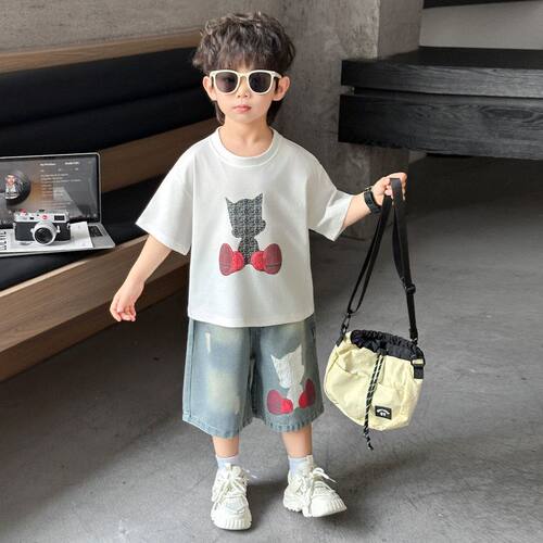 0479男童夏季短袖T恤套装2026潮
