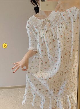 夏季日系软妹碎花薄款睡裙
