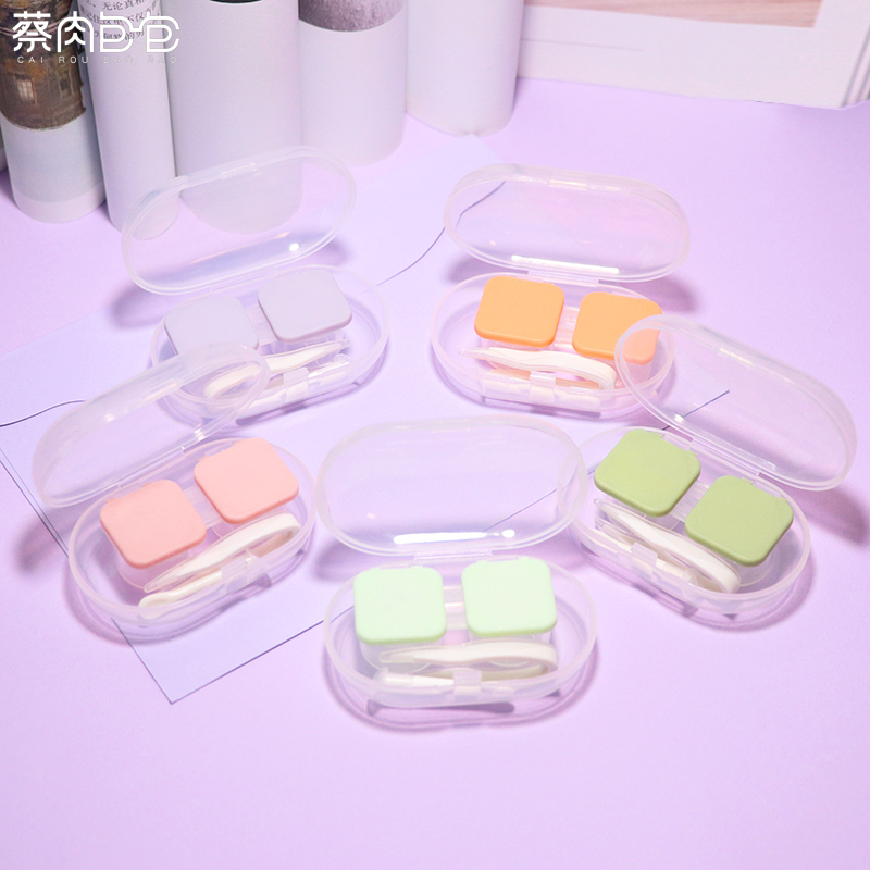 新款翻盖隐形眼镜盒 翻盖款式 简易 套装 时尚 伴侣盒 简约 XY160