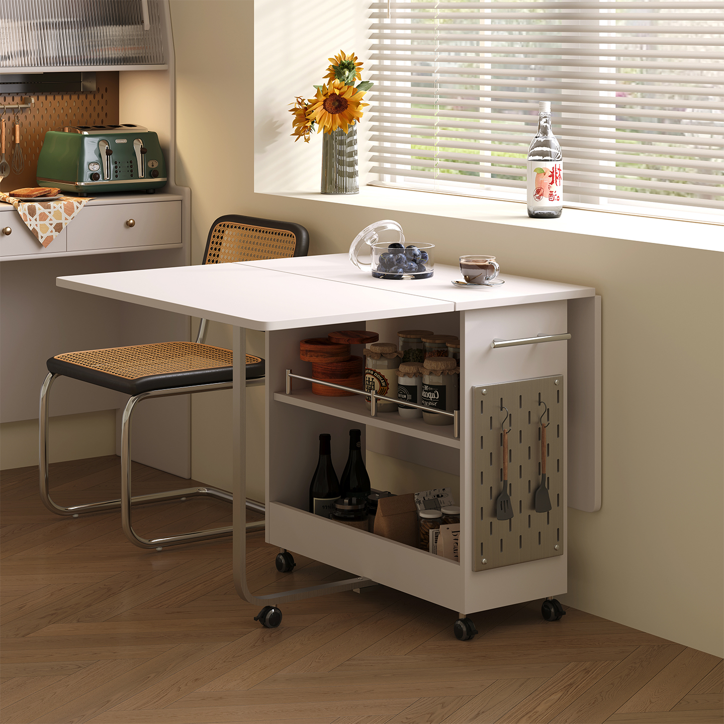 2025新款现代伸缩桌折叠餐桌