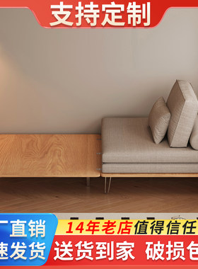 日式布艺沙发床折叠两用小户型卧室书房坐卧多功能单人伸缩抽拉床
