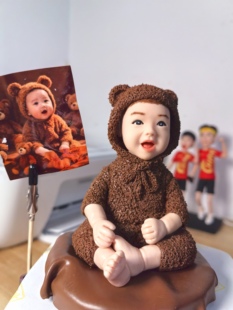 妖妖小人精软陶塑像定制卡通公仔仿真玩偶照片定制人像