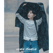 章若楠同款 上衣 内搭叠穿空调开衫 天丝条纹针织衫 女早秋老钱风长袖