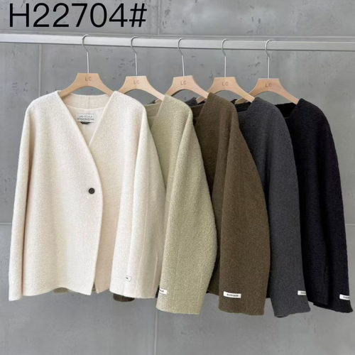 V领双面羊毛外套女气质羊绒上衣