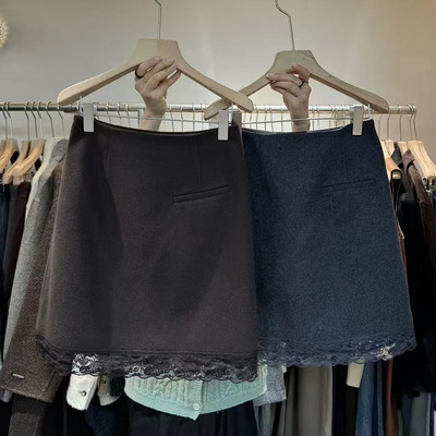 欧洲站蕾丝花边修身显瘦短裙女