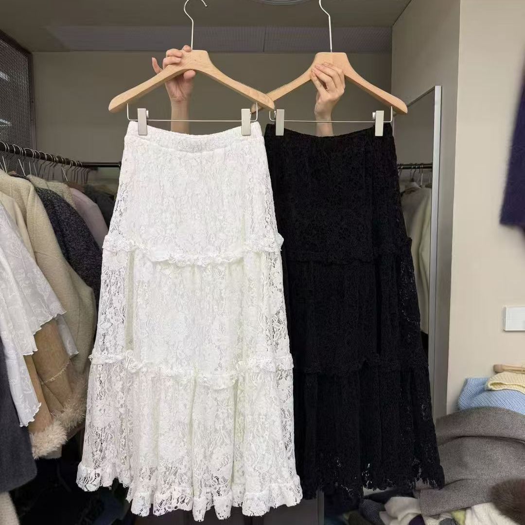 高质感温柔风蕾丝半身裙