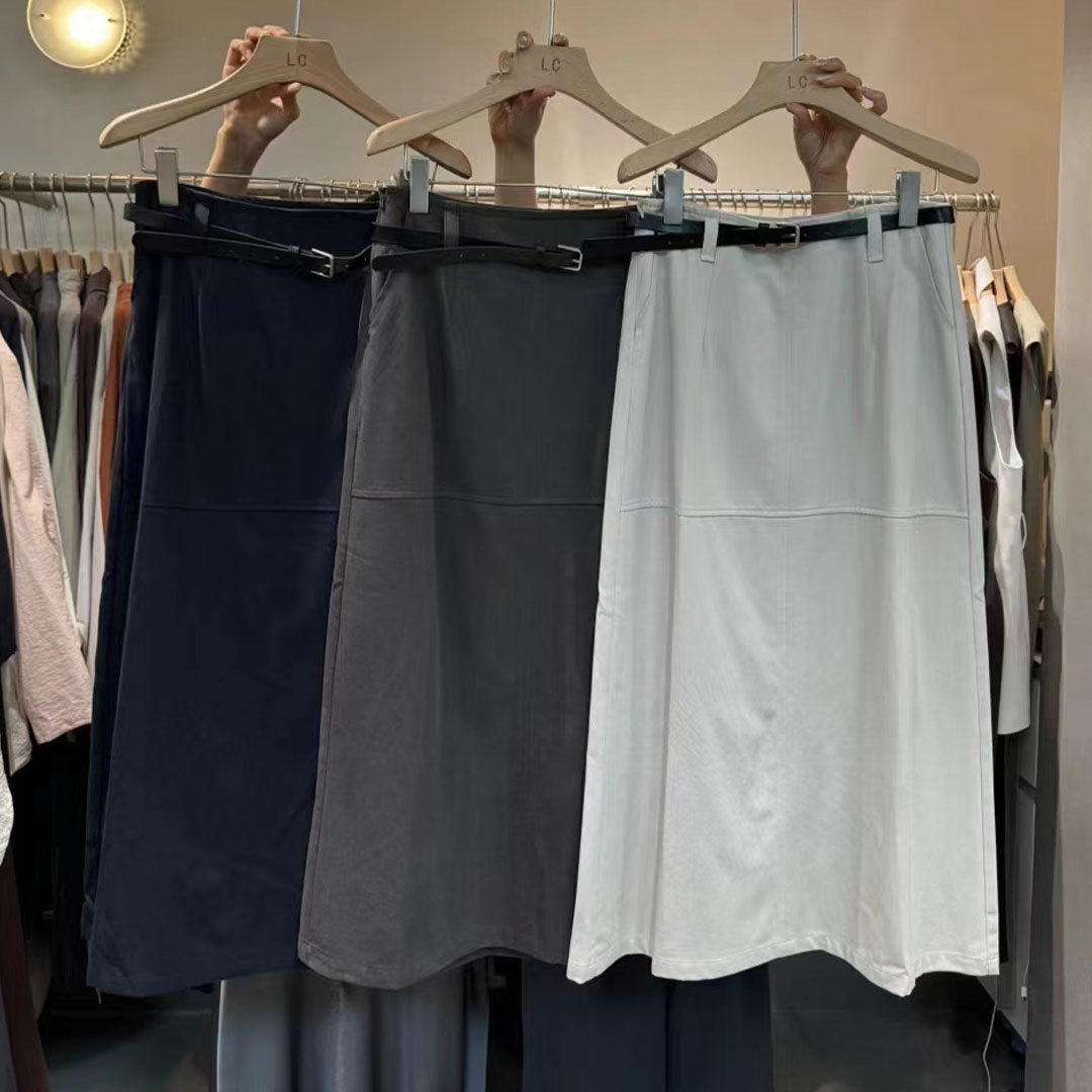 半身裙A字中长款显瘦裙子女秋