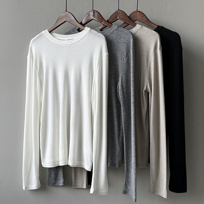 羊毛打底衫女韩版长袖T恤纯色