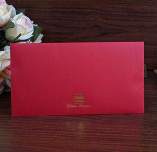 高档艺术纹路纸+烫金 非常有质感 只有喜字信封