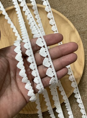 桃心窄花边1公分白色蕾丝