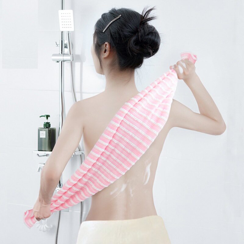 日式搓澡巾搓背巾长条搓泥后背洗澡巾去泥搓澡巾女搓背拉背条