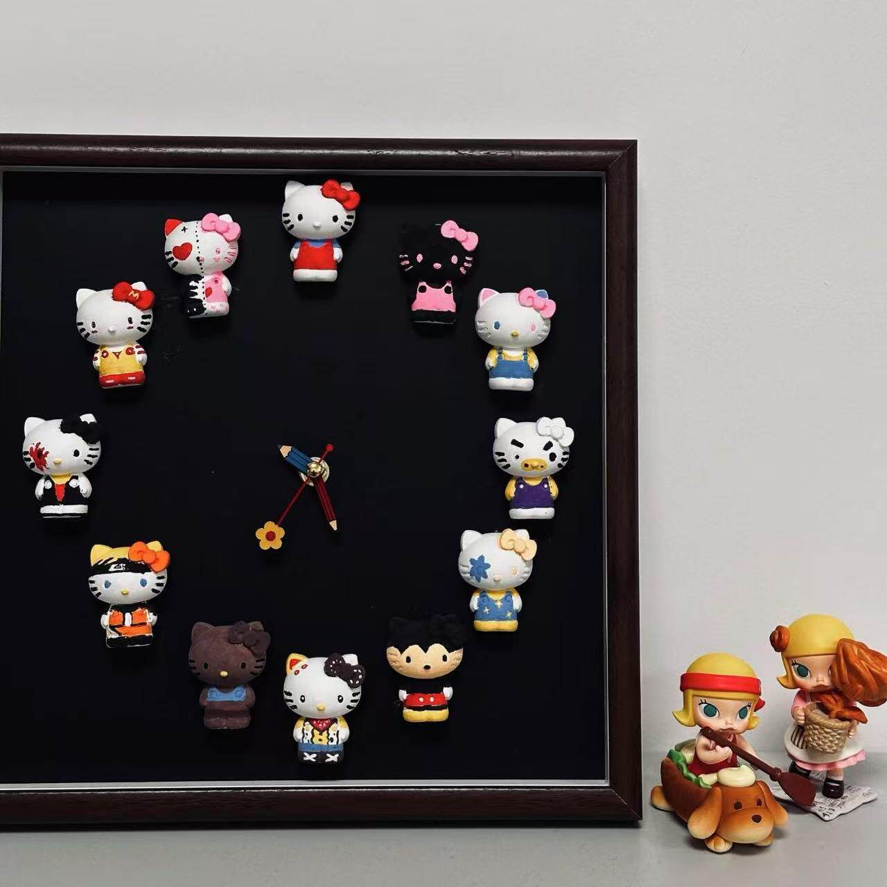 卡通凯蒂猫涂色装饰520送女朋友礼物手工DIY材料包实用相框钟表