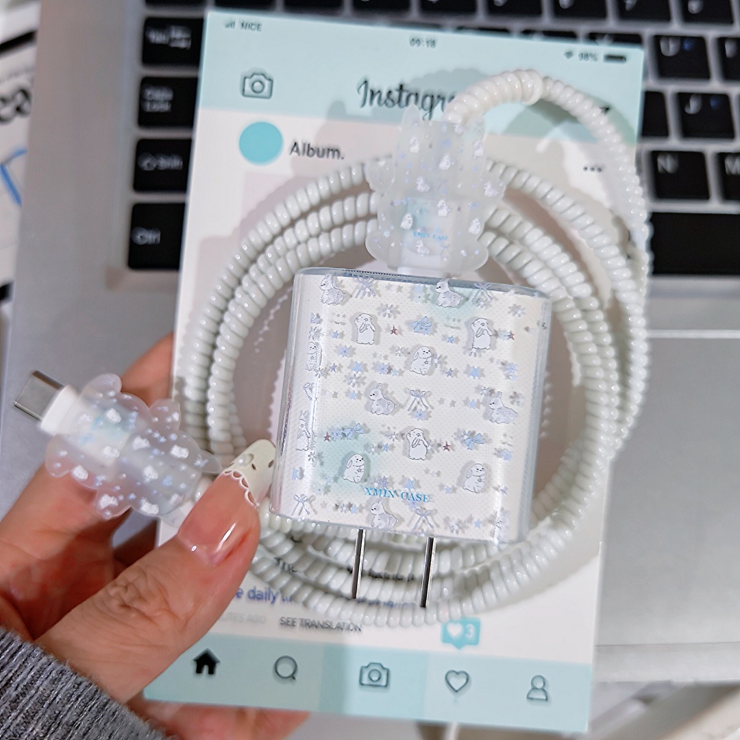 数据线保护套20w适用苹果15手机快充iphone16promax13壳充电器14